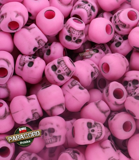 Czaszka akrylowa, kolor: Dark Pink, przeznaczona do wyrobów z Paracordu
